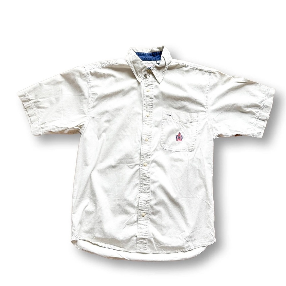 VintageVintage Bugle Boy Company Shirt in Khaki | Size S| Vintage 90s fashion sh